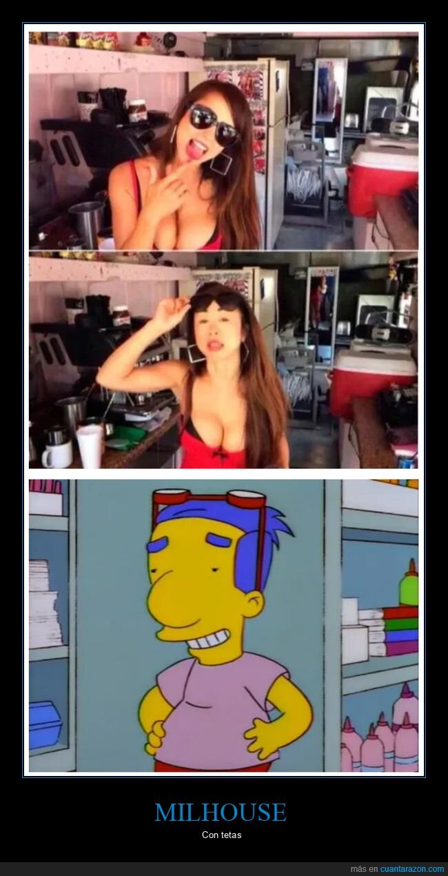 chica,gafas,milhouse,ojos,pequeños,wtf