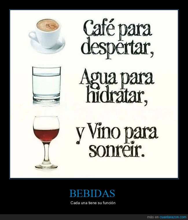 caf&eacute;,agua,vino