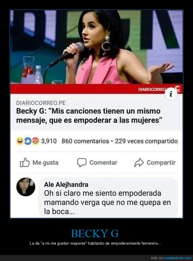 becky g,comentarios,empoderar,zasca