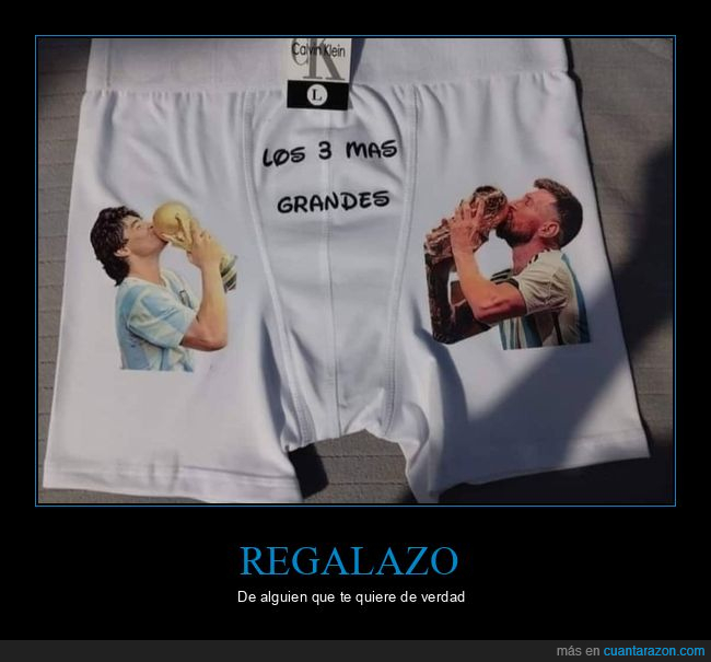 calzoncillos,regalo,grandes,maradona,messi