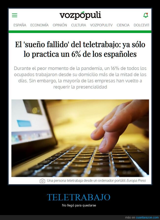 teletrabajo,espa&ntilde;a