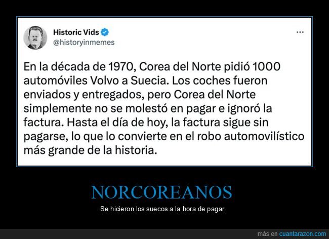 coches,corea del norte,pagar,robo,suecia