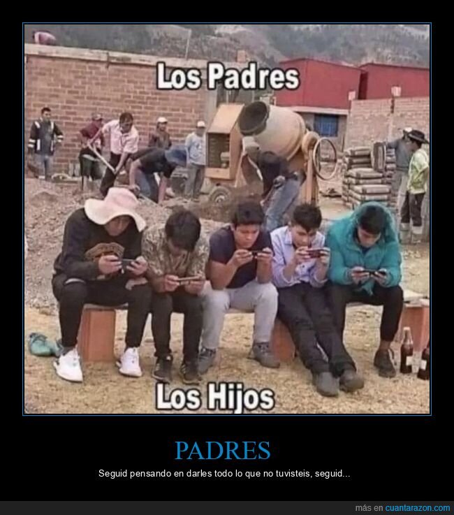 padres,hijos,trabajando,móviles