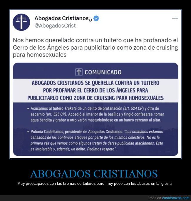 abogados cristianos,querella,tuitero
