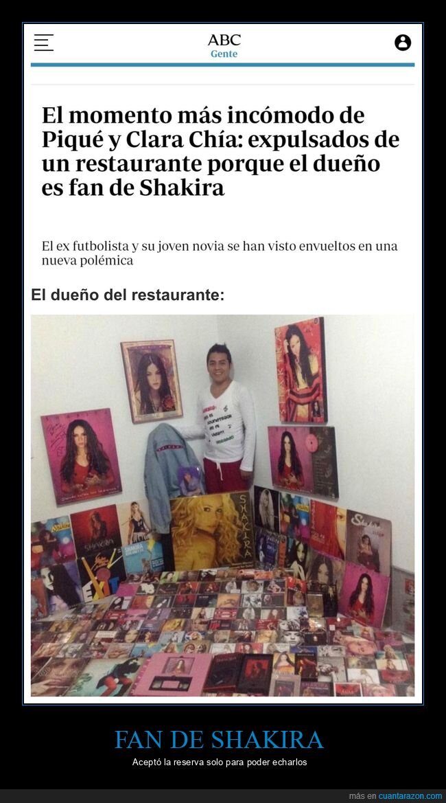 piqué,shakira,expulsados,restaurante,fan