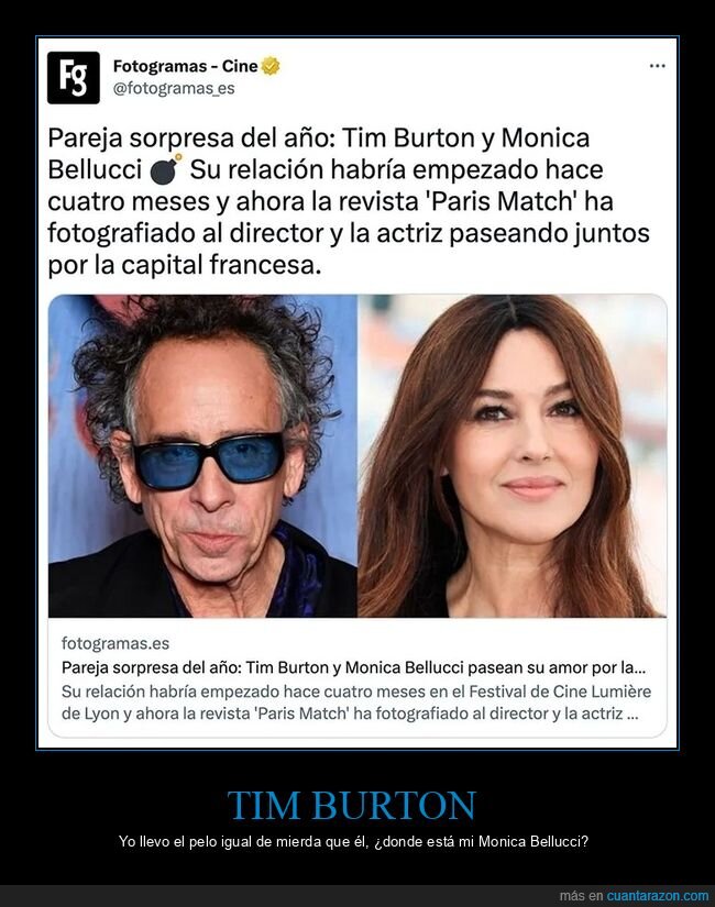 monica bellucci,pareja,tim burton