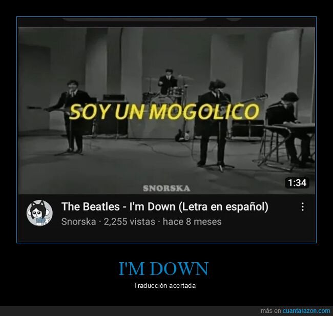 beatles,i'm down,traducción