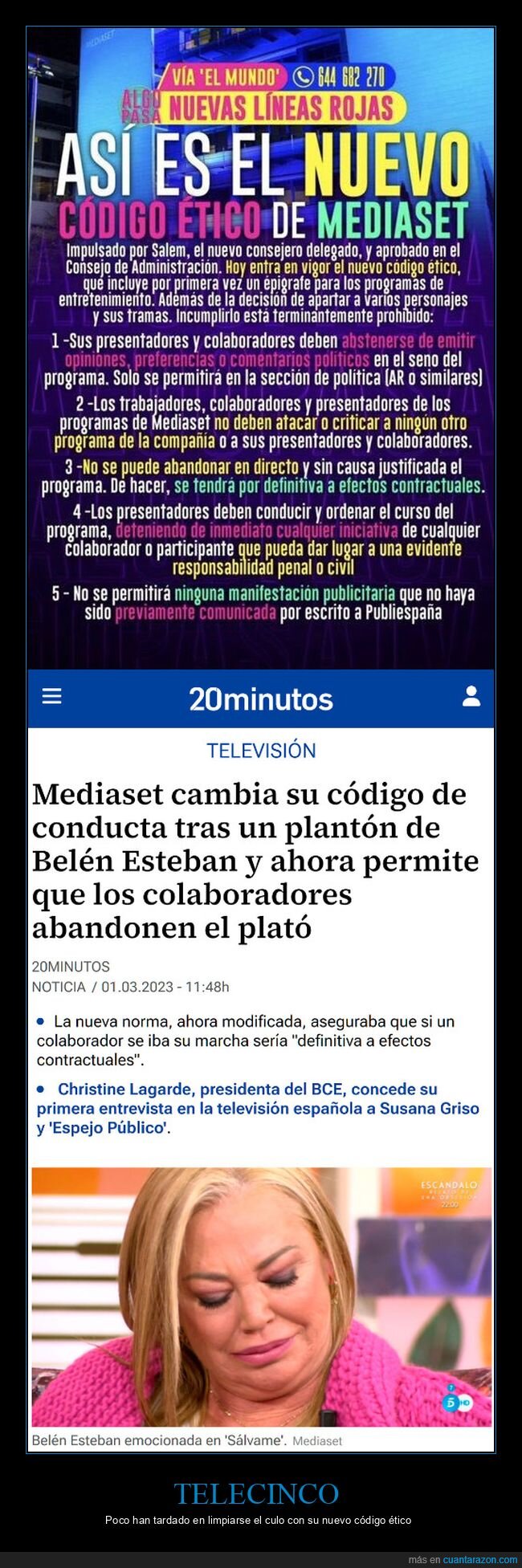 telecinco,código ético,belén esteban