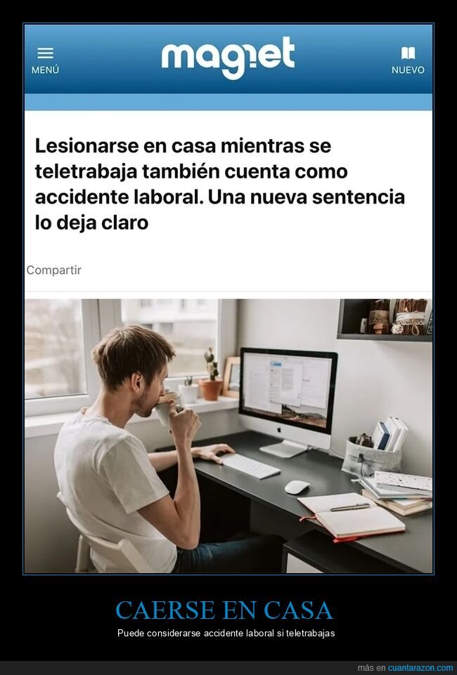 accidente laboral,casa,lesionarse,teletrabajo