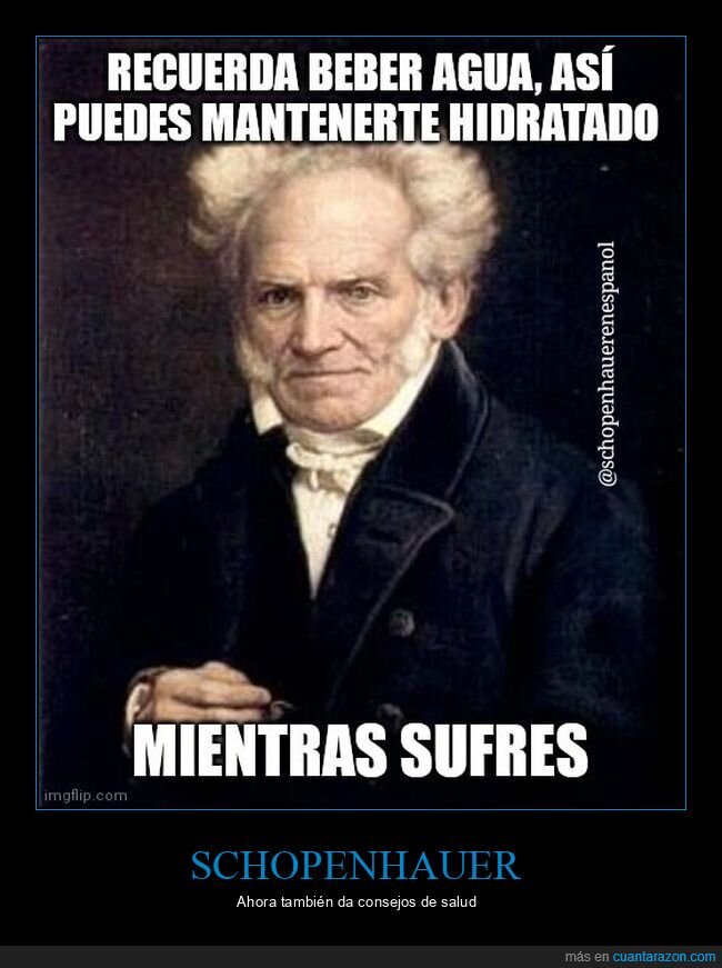 schopenhauer,beber,agua,hidratado