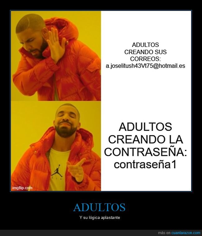 adultos,email,contraseña,drake