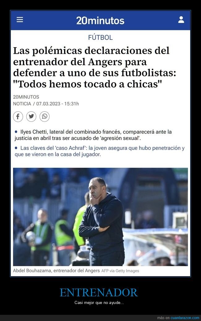 declaraciones,entrenador,futbolistas,tocar,chicas