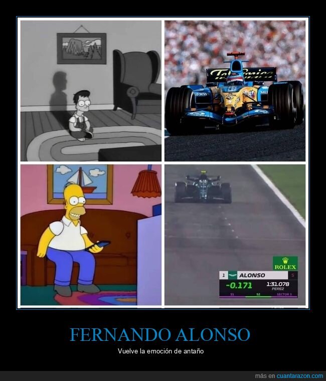 fernando alonso,antes,ahora,simpsons