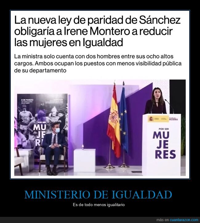 ministerio de igualdad,mujeres,paridad,políticos,reducir