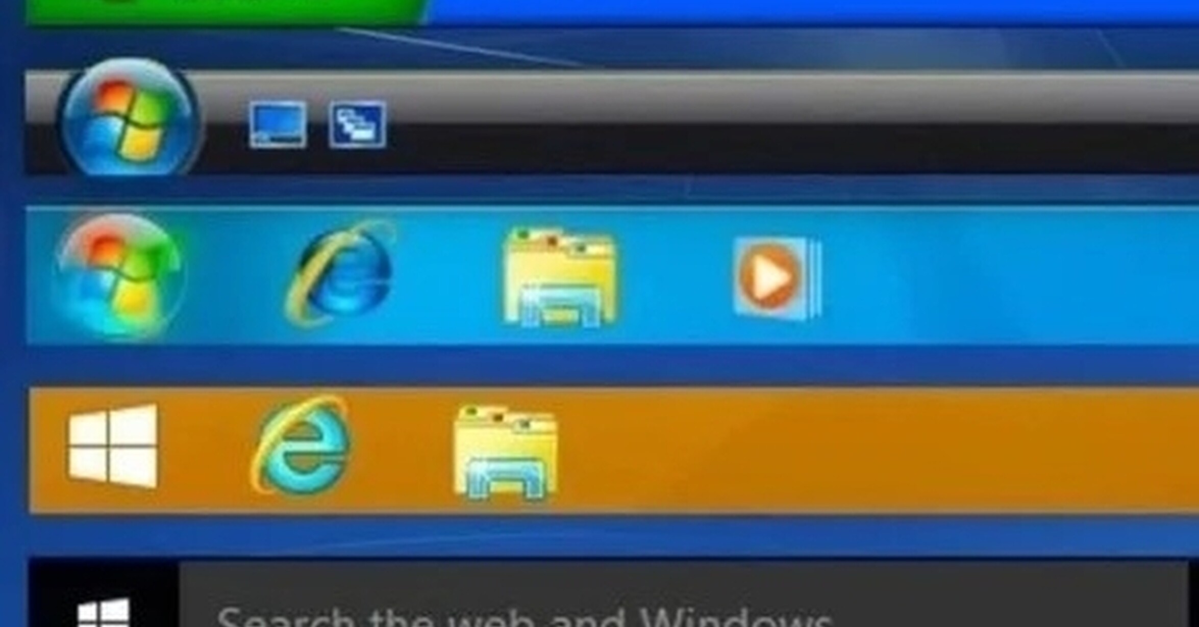 ¡Cuánta razón! / La evolución de las barras de inicio de Windows