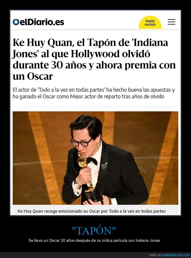 tapón,indiana jones,oscar