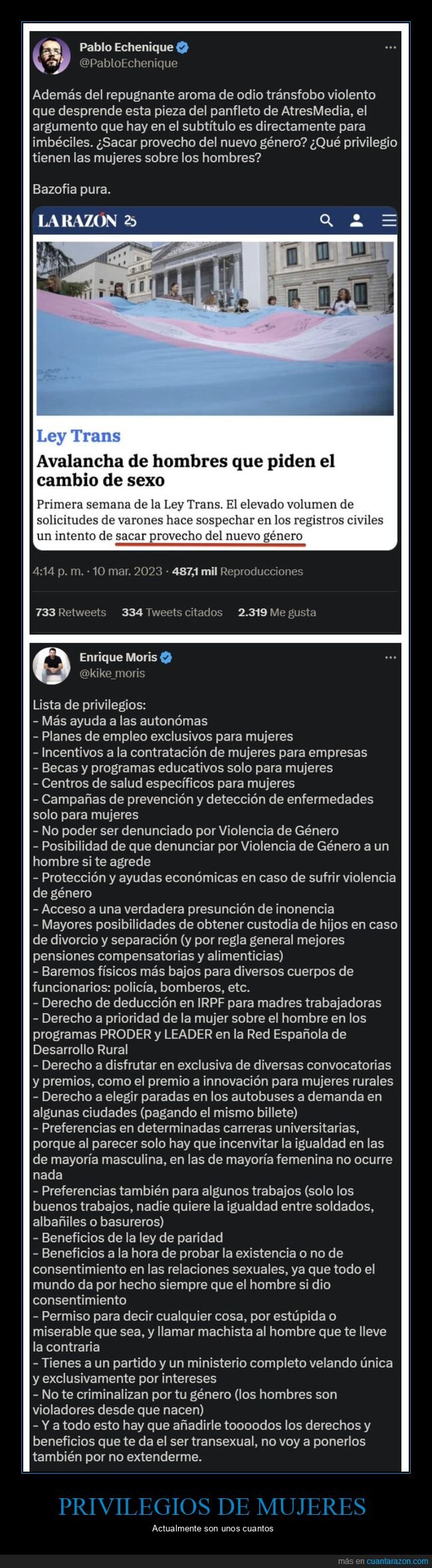 ley trans,cambio de sexo,echenique,políticos