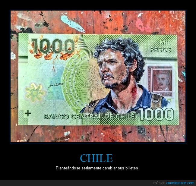 chile,billete,pedro pascal