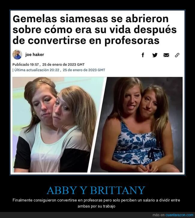 gemelas siamesas,profesoras