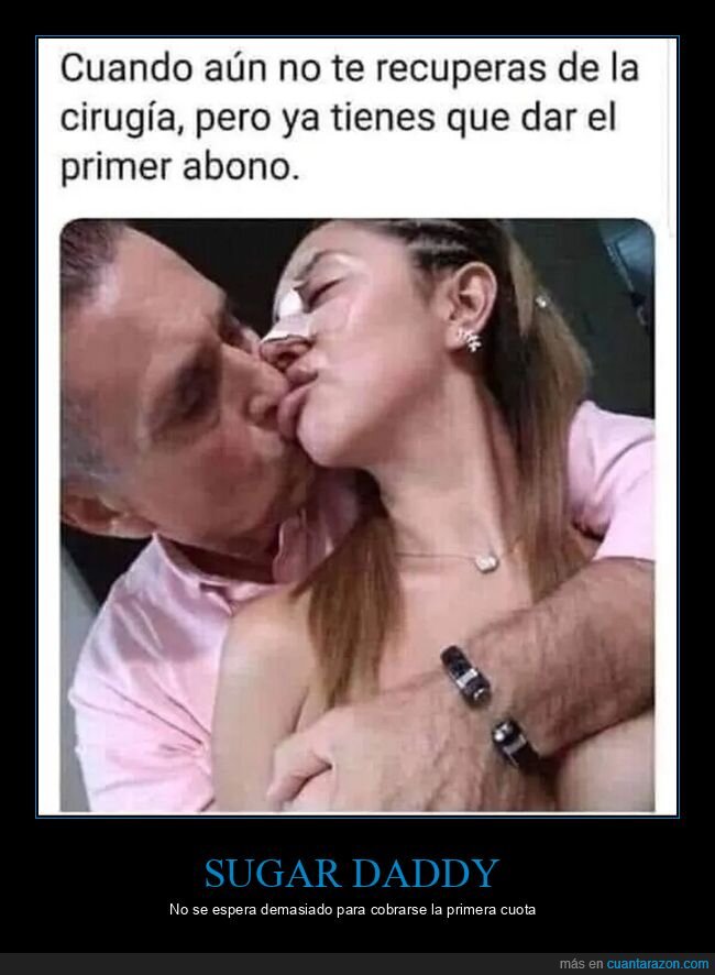 besándose,cirugía,nariz,sugar daddy