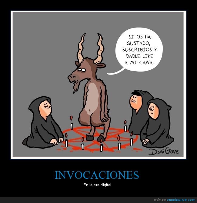 invocación,suscribirse,like