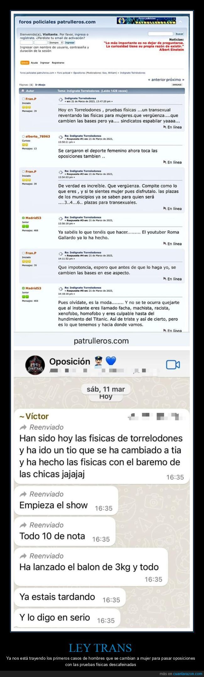 oposiciones,policía,pruebas físicas,ley trans