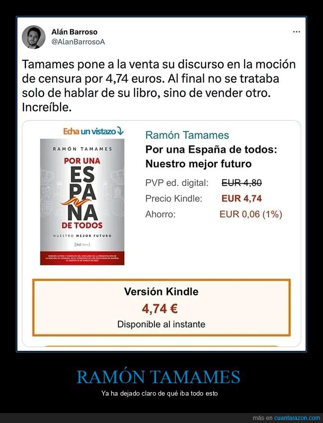 libro,moción de censura,políticos,ramón tamames,vender