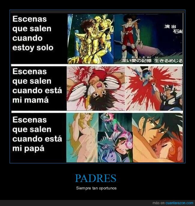escenas,padres,caballeros del zodiaco