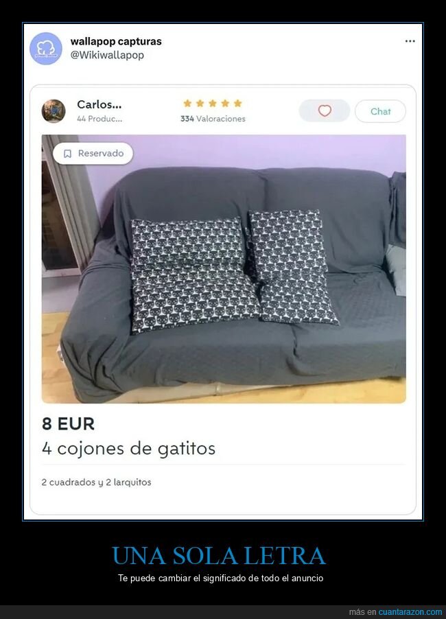 cojines,fails,gatos,wallapop