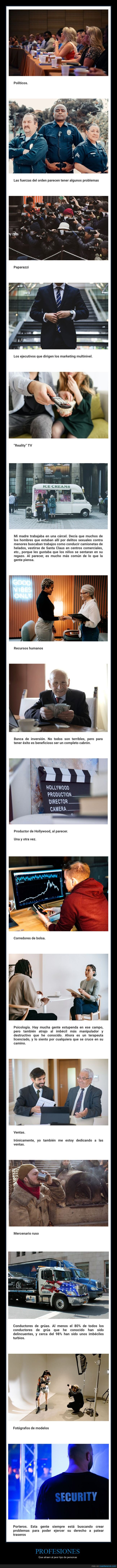 profesiones,peores personas