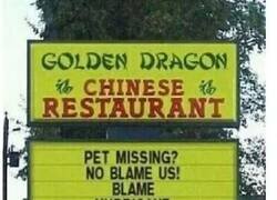 Enlace a Restaurante chino con bastante sentido del humor