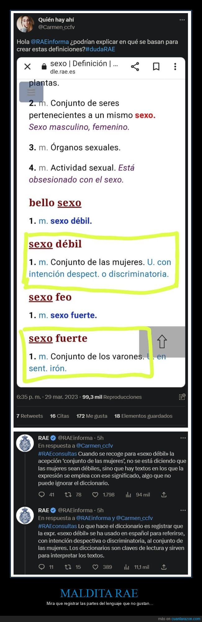 rae,sexo débil,mujeres