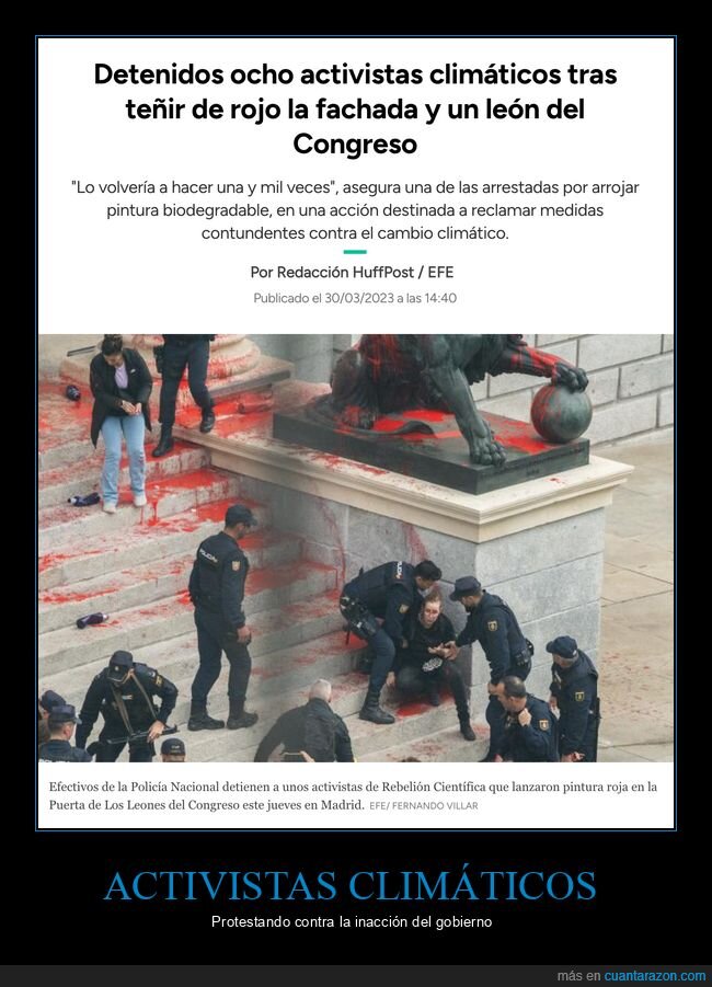 activistas clim&aacute;ticos,detenidos,congreso