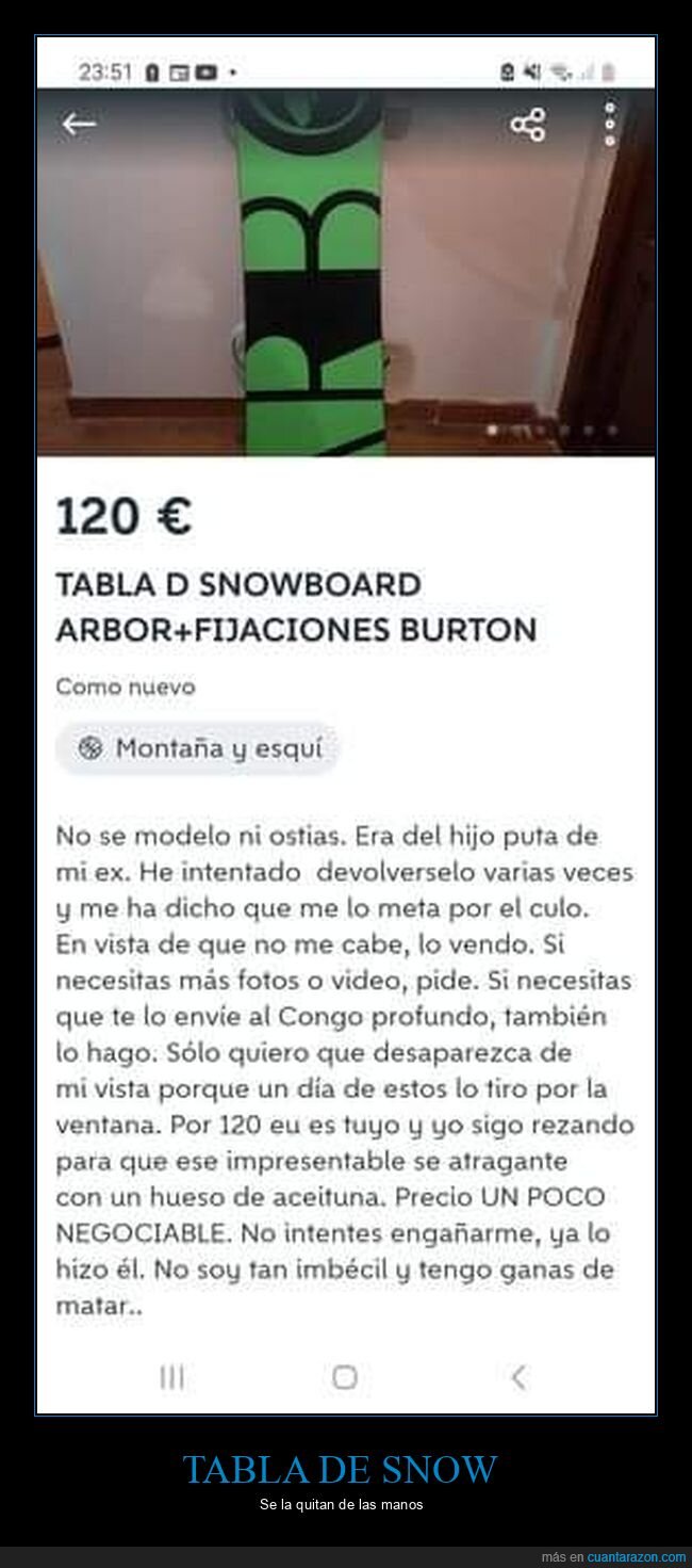 tabla de snowboard,anuncios,wallapop,ex