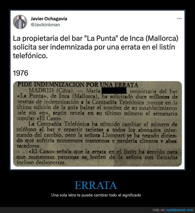 bar,errata,indemnización,la punta,listín telefónico