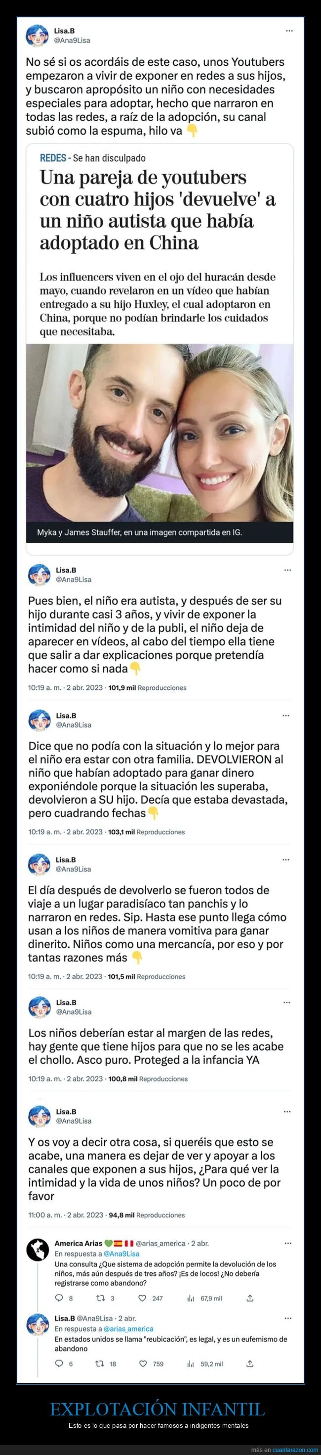 adoptar,devolver,niño,youtubers