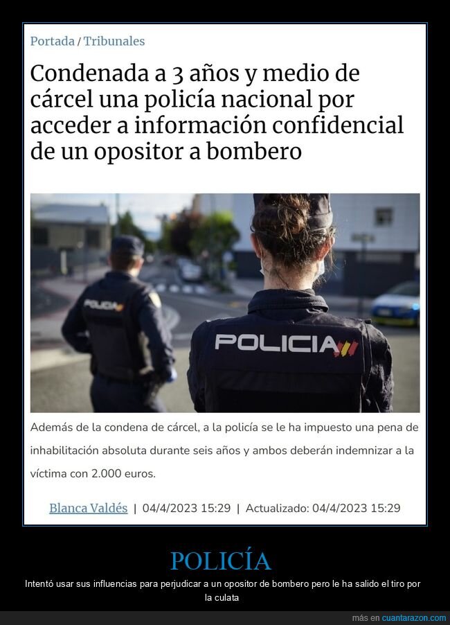 policía,condenada,opositor,bombero