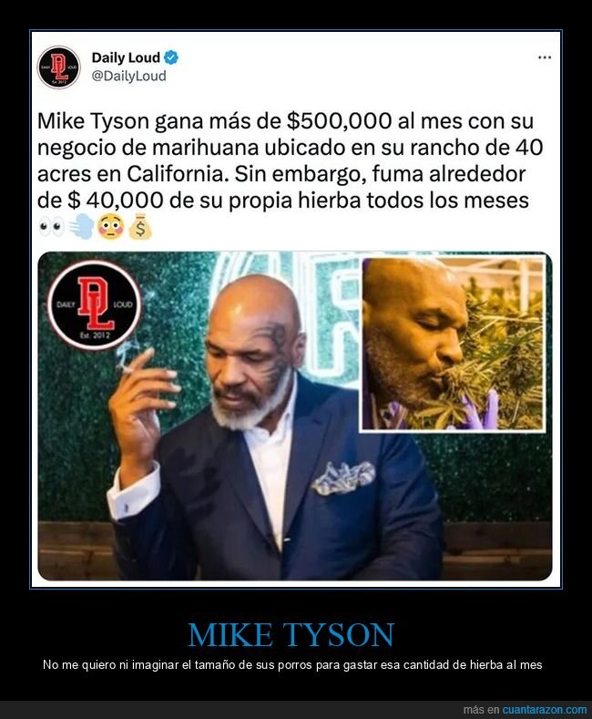 mike tyson,ganar,negocio,fumar