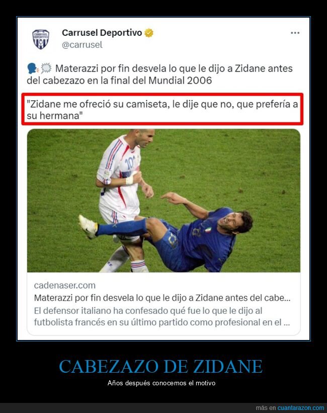 cabezazo,zidane,hermana,materazzi