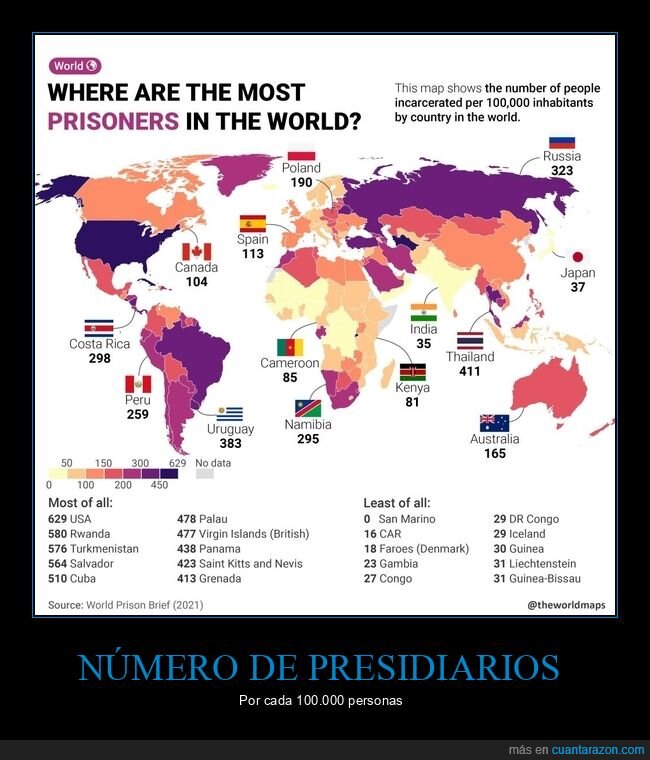 países,presidiarios,mapa