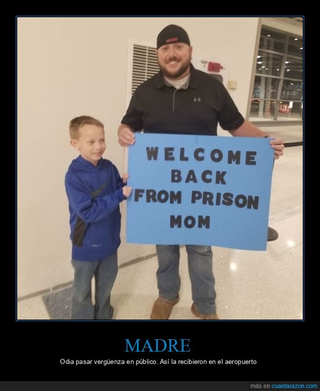 madre,prisión,aeropuerto,recibir,familia,trolling