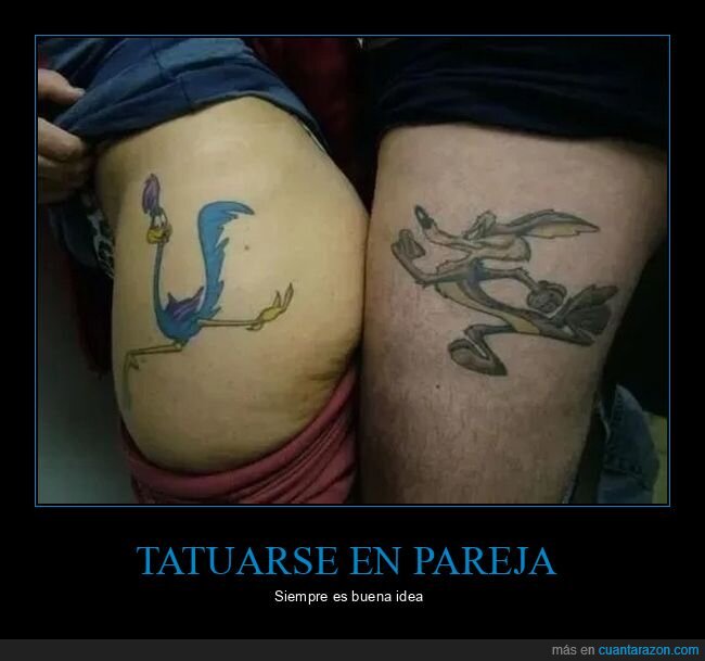 correcaminos,coyote,pareja,tattoo