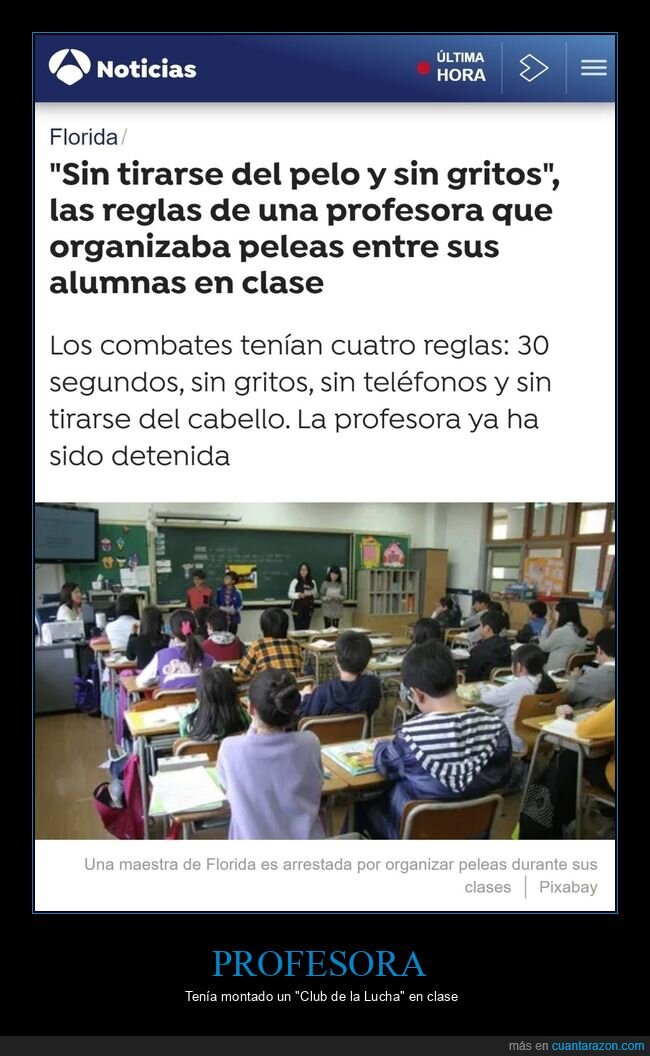 profesora,clases,peleas,alumnas