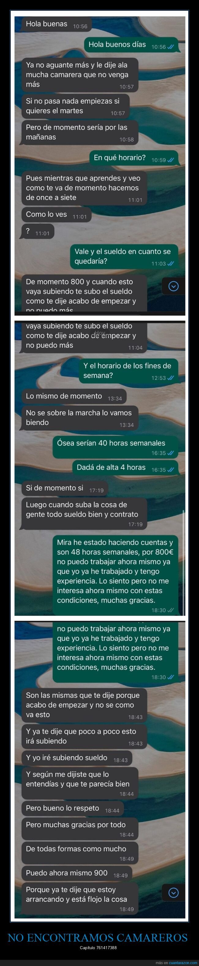 camareros,trabajo,sueldo