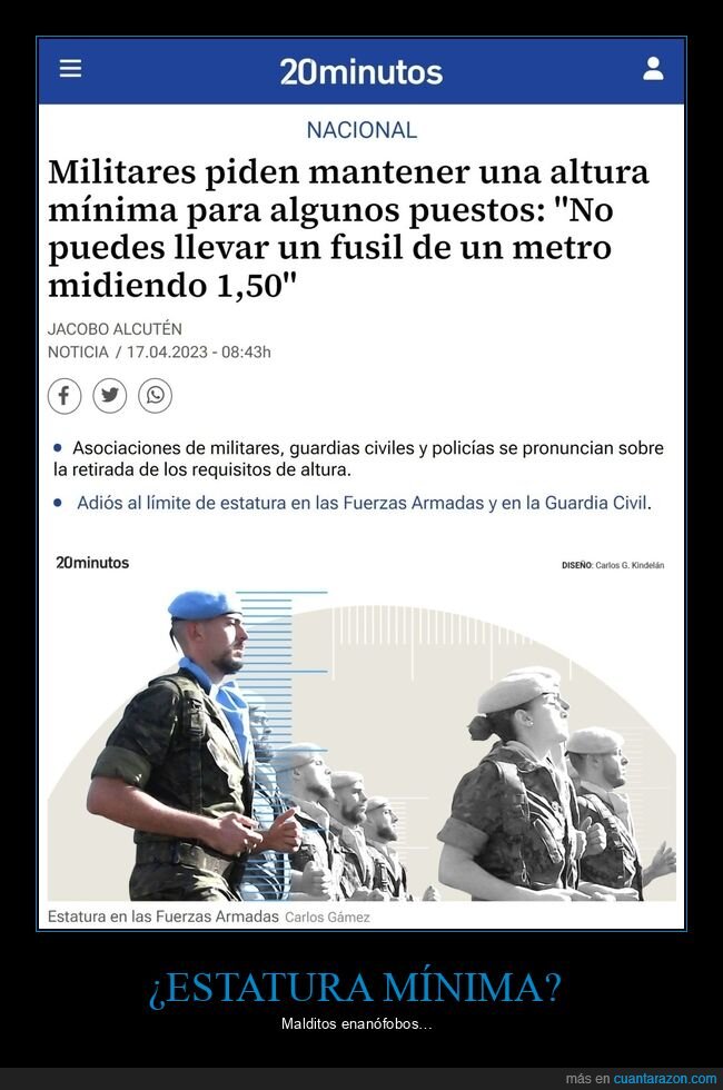 militares,estatura mínima