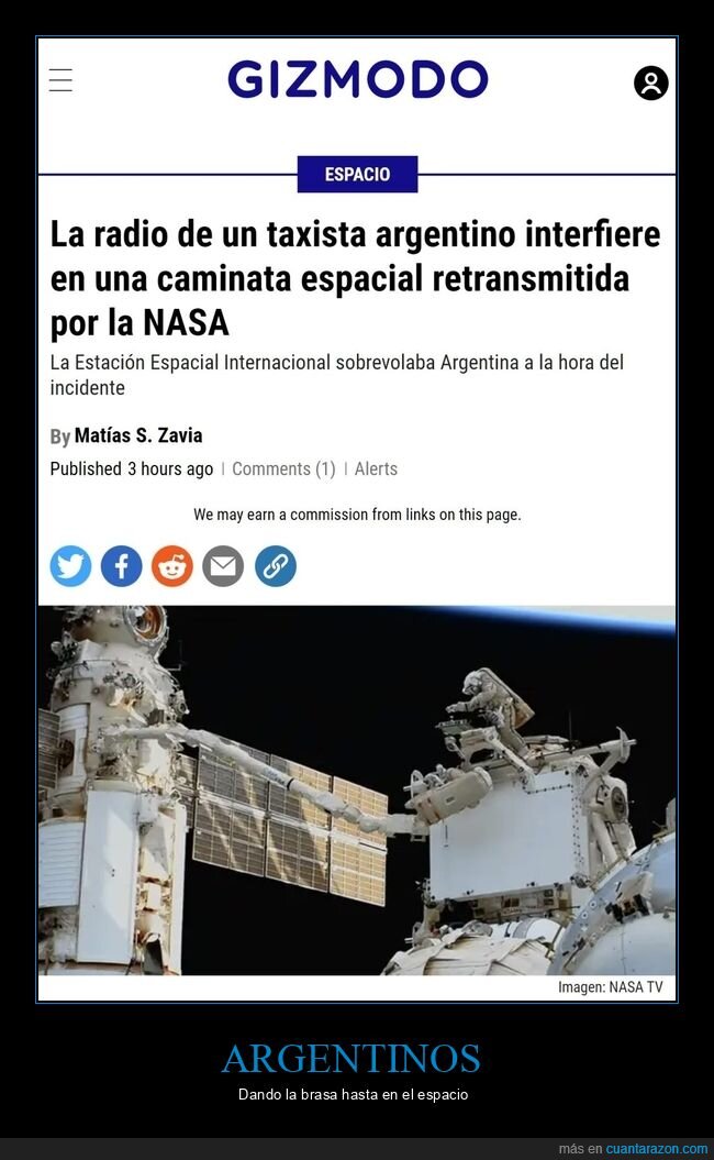 radio,taxista,argentino,caminata espacial,nasa