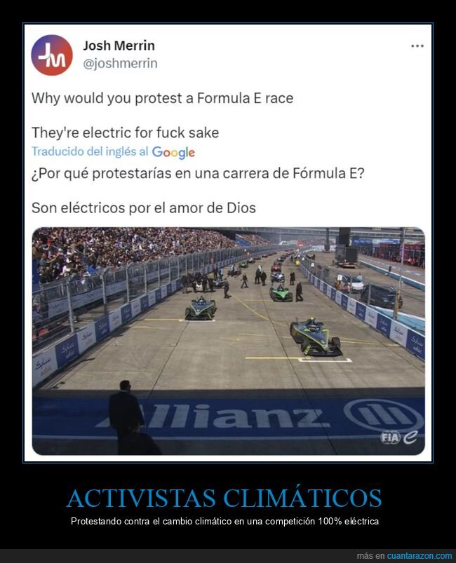 activistas climáticos,fórmula e,coches eléctricos