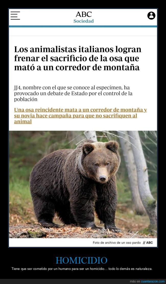 animalistas,osa,matar,sacrificio