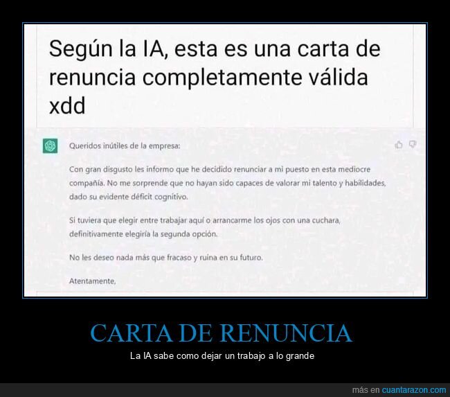 carta de renuncia,ia,trabajo