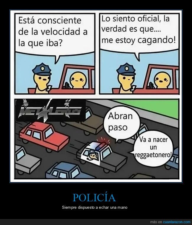 cagando,policía,reguetonero